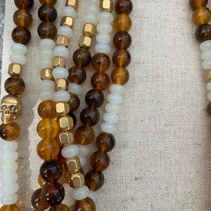 India Hicks Amber and White Beaded Necklace